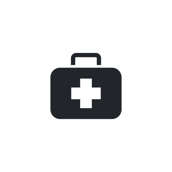 Flaches Vektorbild Isoliert Auf Weißem Hintergrund Medizinisches Kit Symbol Schwarzer — Stockvektor