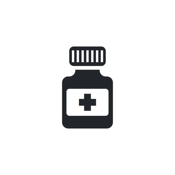 Flache Vektorbild Isoliert Auf Weißem Hintergrund Pille Glas Symbol Medikamente — Stockvektor