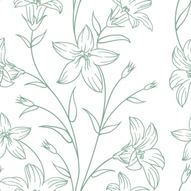 Floral seamless pattern. Vector botanic clipart