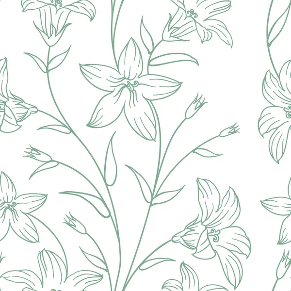 Patrón Sin Costura Floral Vector Botánico — Archivo Imágenes Vectoriales