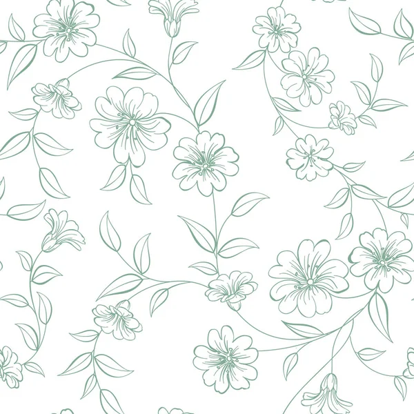 Квітковий Безшовний Візерунок Векторний Ботанік — стоковий вектор