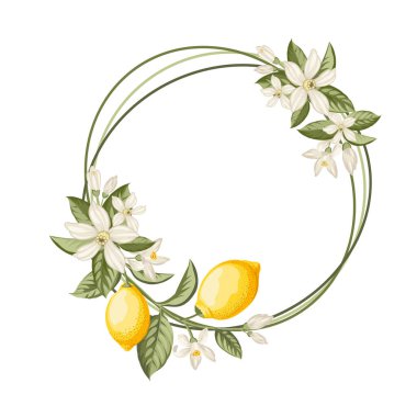 Wedding invitation. Lemon illustration. hand-drawn frame