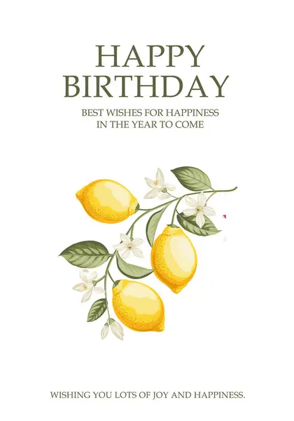Une Invitation Mariage Illustration Citron Cadre Dessiné Main — Image vectorielle