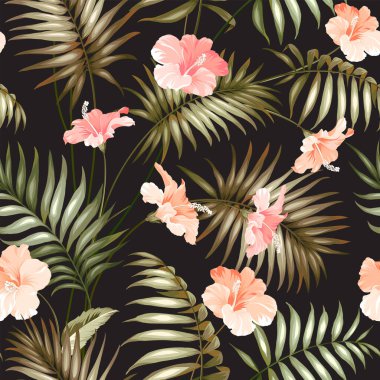 Tropik çiçek desenli. Doğa arkaplanı için çiçek