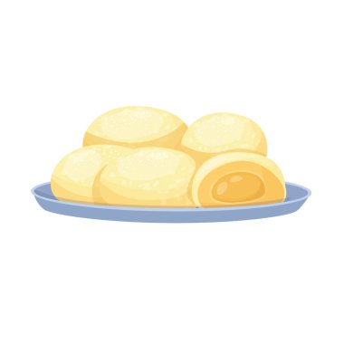 Mochi. Moti. Geleneksel Japon tatlıları. Fasulye ezmeli pirinç unu. .