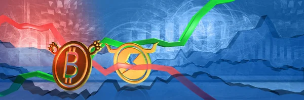 stock image electricity price growth in btc. world wide energy crisis. 3D illustration of bullish market trend. expensive power supply