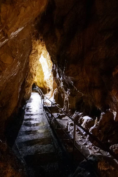 Spectacular Stalagmites Stalactites Formations Scene One Longest Caves Romania Geological — Photo