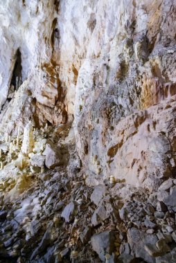 amazing rock wall at the ursus cave, romania. beautiful nature background