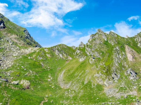 Wonderful Summer Mountain Scenery Fagaras Range Romania Sunny Morning Rocky — Stockfoto
