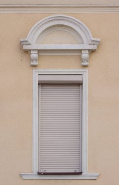 new windows on the old facade. architectural retro element background