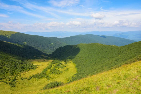Countryside Mountain Landscape Mountains Chornohora Ridge Sunny Morning Summer — Stock Photo, Image