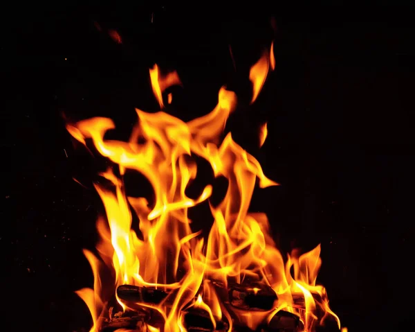 Θερμότητα Και Ενέργεια Πυρός Υφές Φλόγες Στο Τζάκι Θερμοκρασία Θέρμανσης — Φωτογραφία Αρχείου