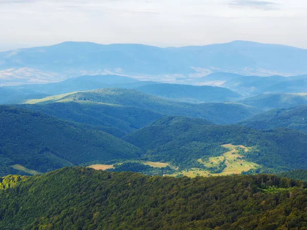 Górski Krajobraz Lecie Natura Tło Świetle Poranka — Zdjęcie stockowe