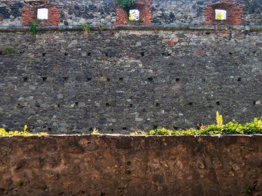 medieval stone wall. vintage architectural background