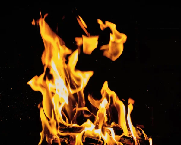 Membakar Perapian Panas Latar Belakang Api Tinggi Memasak Dengan Konsep — Stok Foto