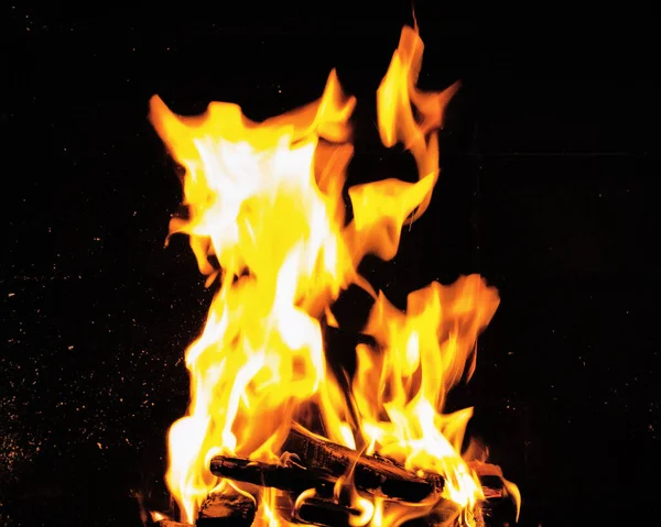 Värme Och Brandenergi Strukturerade Lågor Öppen Spis Varm Temperatur — Stockfoto