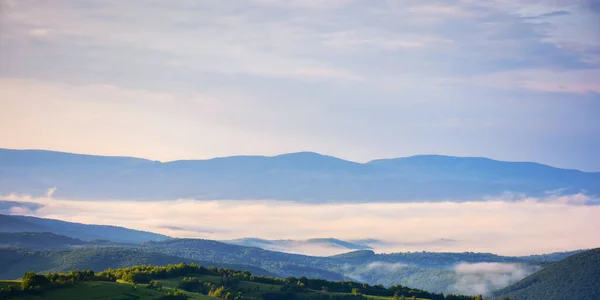 Schöne Landschaft Den Bergen Morgengrauen Blick Von Oben — Stockfoto