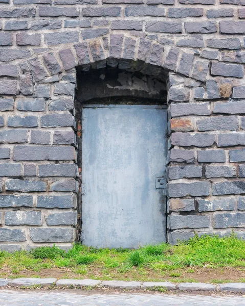 Dveře Staré Grunge Fasádě Architektonický Prvek — Stock fotografie
