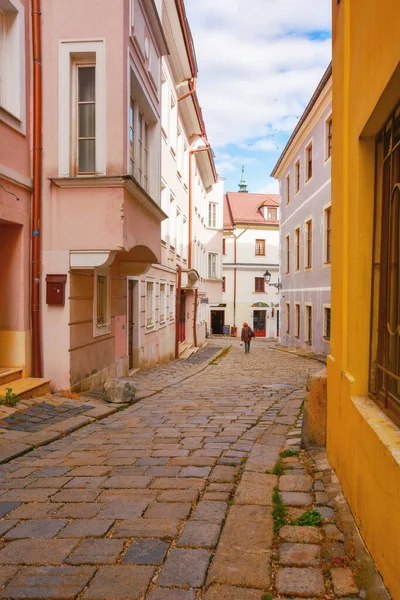 Bratislava Slovakia Oct 2019 Narrow Cobblestone Streets Old City European — стоковое фото