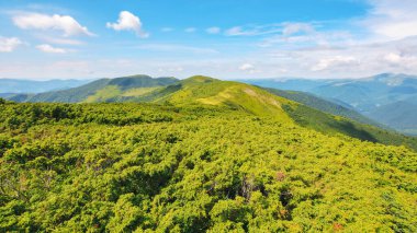 green mountain landscape. view in to the distant ridge. warm summer forenoon