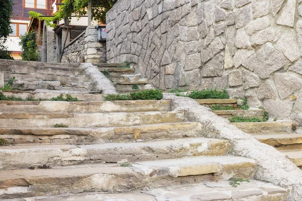 Lépcsők Régi Város Utcáján Fedezze Fel Ősi Építészet Bulgária — Stock Fotó