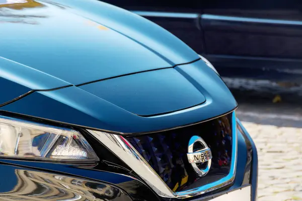 Uzhgorod Ukrajinština Října 2021 Nissan Ornament Mřížce Modrého Listu Elektrického Stock Snímky