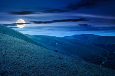 Yazın geceleri dağ manzarasının güzelliğini keşfetmek. # Güzel bir tepe manzarası... # #... dolunay ışığında büyük bir tepe... #