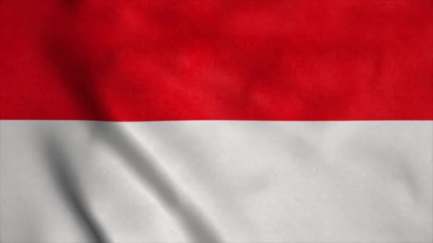 Flagge Indonesiens Indonesiens Nationalflagge Weht Wind — Stockvideo