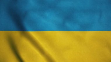 Ukrayna Ulusal Bayrağı rüzgarda dalgalanıyor. Gerçekçi Ukrayna bayrağı arkaplanı.