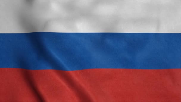 ロシアの国旗が風になびく 現実的な旗の背景 — ストック動画