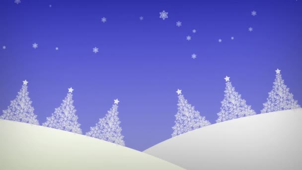 Biglietto Auguri Animato Con Alberi Natale Buon Natale Felice Anno — Video Stock