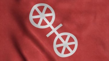 Almanya 'nın Rhineland Palatinate eyaletinde Mainz kentinin bayrağı.