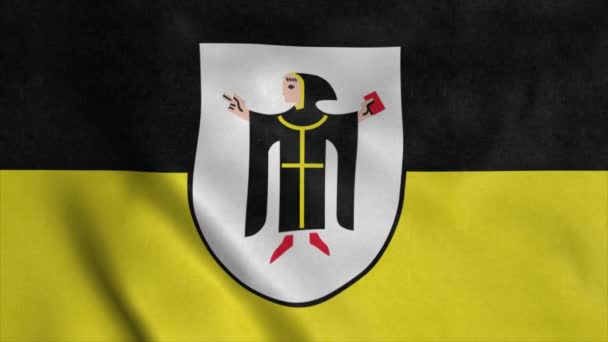 Münih Şehri Almanya Eyaleti Rüzgarda Dalgalanan Bayrak — Stok video