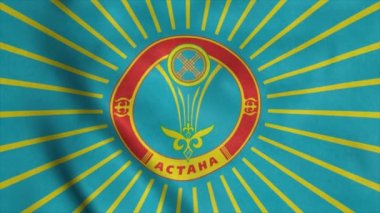 Kazakistan 'ın başkenti Nur-Sultan' ın bayrağı. Astana bayrağı.