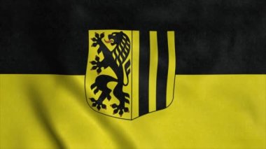 Almanya, Saksonya 'nın başkenti Dresden bayrağı.