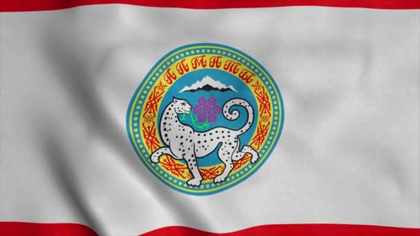 Bandeira Almaty Cazaquistão Acenando Vento Fundo Realista — Vídeo de Stock