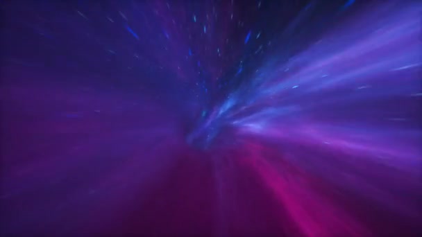 抽象的超跳跃进入另一个星系 翘曲隧道虫洞在超空间运动 超高速空间旅行概念 — 图库视频影像