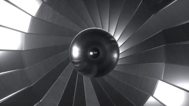 クローズアップタービンエンジンフロントエンドファン 航空機タービン — ストック動画