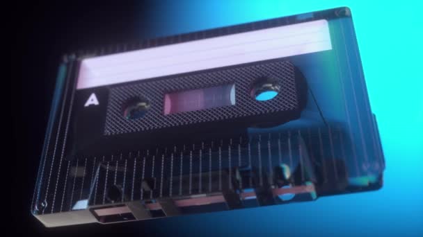 ラジオテープレコーダー オーディオカセット レトロ音楽のコンセプト — ストック動画