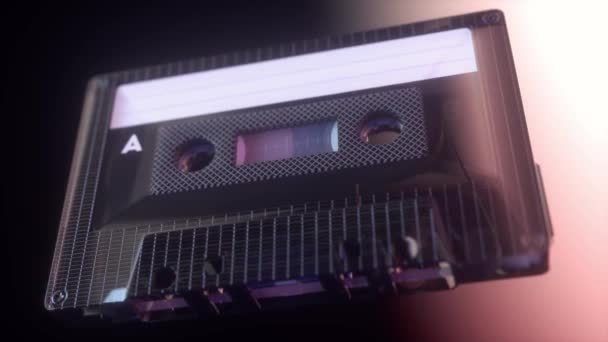 Retro Music Concept Radio Tape Recorder Audio Cassette — Stock Video