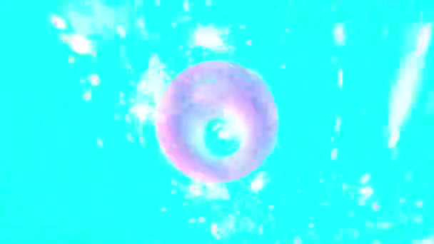 Zburând Prin Tunelul Strălucitor Neon Albastru Violet Reflecție — Videoclip de stoc
