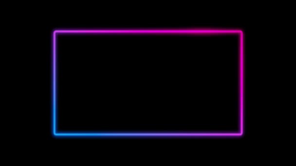 Canlandırılmış Neon Işıklı Çerçeve Arka Planı Renkli Lazer Sınırında Kusursuz — Stok video