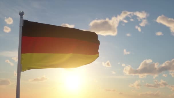 Bandera Alemania Ondeando Viento Bandera Nacional Alemania — Vídeo de stock