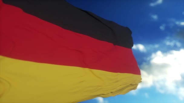 Bendera Jerman Mengibarkan Angin Bendera Nasional Jerman — Stok Video