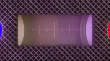 Eski bir kasette bant değiştiriyorum. Retro müzik konsepti. Radyo teybi, ses kaseti. Vintage neon ışıklandırma.