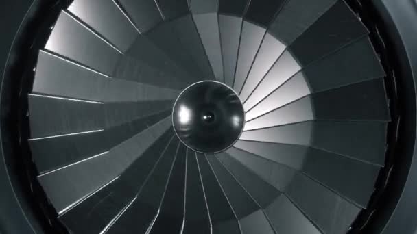 Konsep Penerbangan Turbin Pesawat Mesin Jet — Stok Video