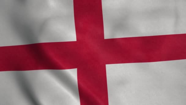 Εθνική Σημαία Της Αγγλίας Κυματίζει Στον Άνεμο Ρεαλιστικό Φόντο Σημαίας — Αρχείο Βίντεο