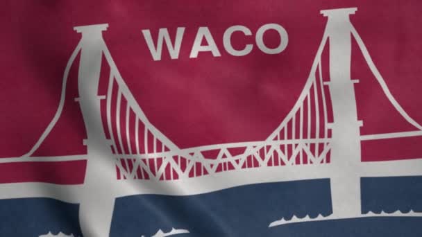 Bandera Waco Sede Del Condado Texas Estados Unidos América — Vídeo de stock