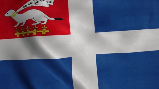 Bandeira Saint Malo Bandeira Cidade França Acenando Vento Fundo Bandeira — Vídeo de Stock