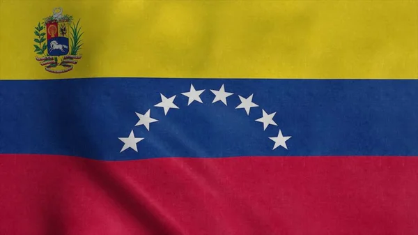 委内瑞拉国旗在风中飘扬 委内瑞拉的标志 3D说明 — 图库照片